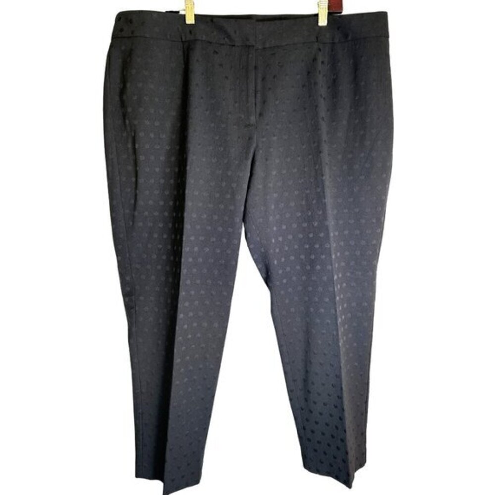 Talbots‎ Heritage Pants 22W Womens Black Polka Dots Career Stretch Straight Leg